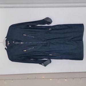 CK Calvin Klein jeans utility denim zipper long sleeve dress sz medium